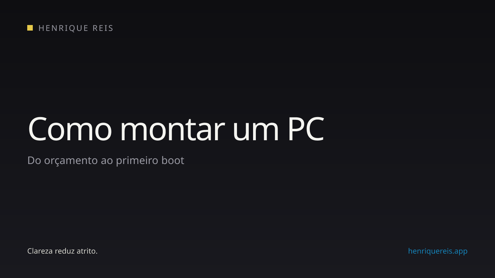 Capa editorial com o título Como montar um PC