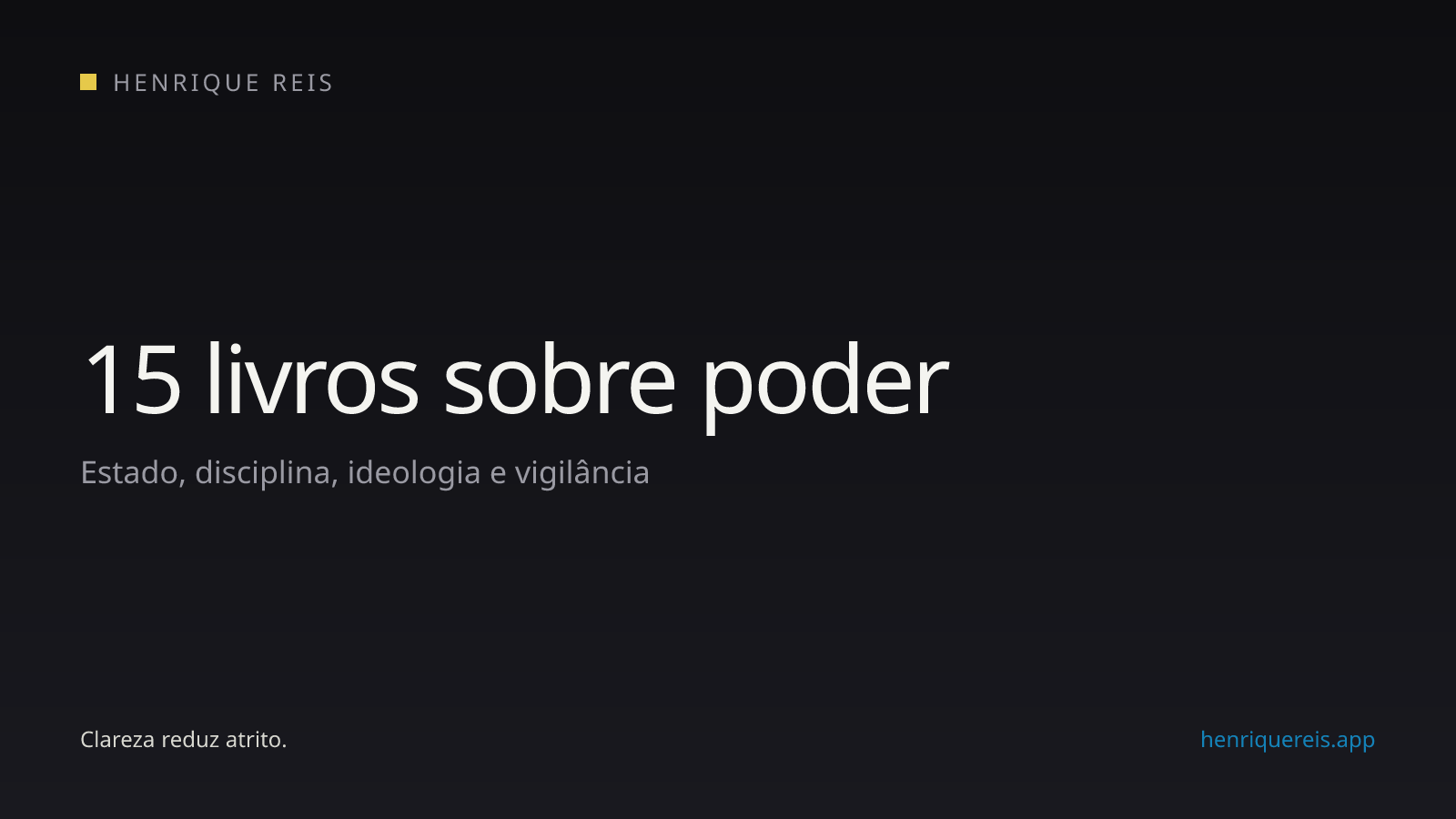 Livros sobre poder, Estado, disciplina, ideologia e vigilância