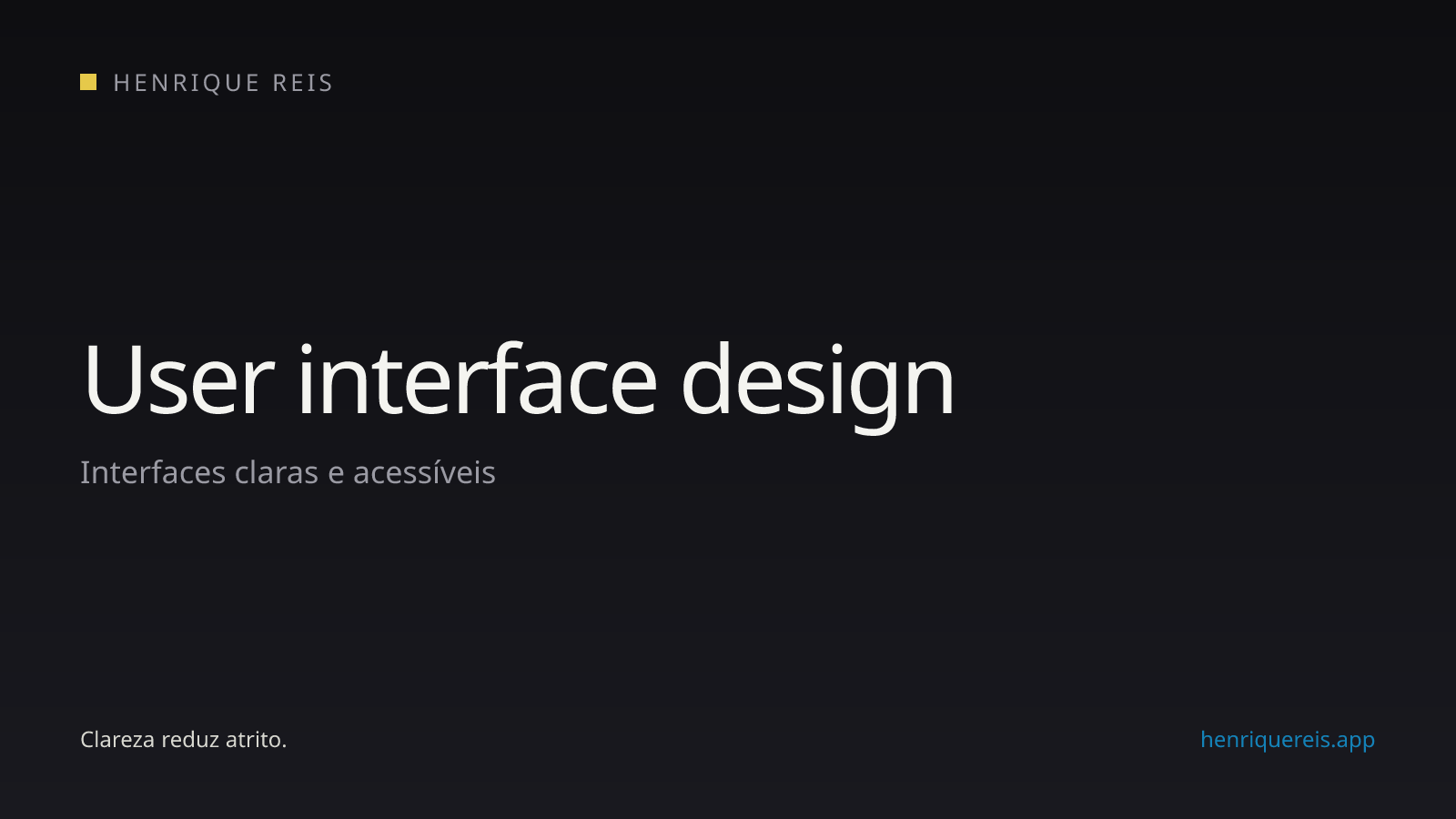 Capa editorial com o título User interface design