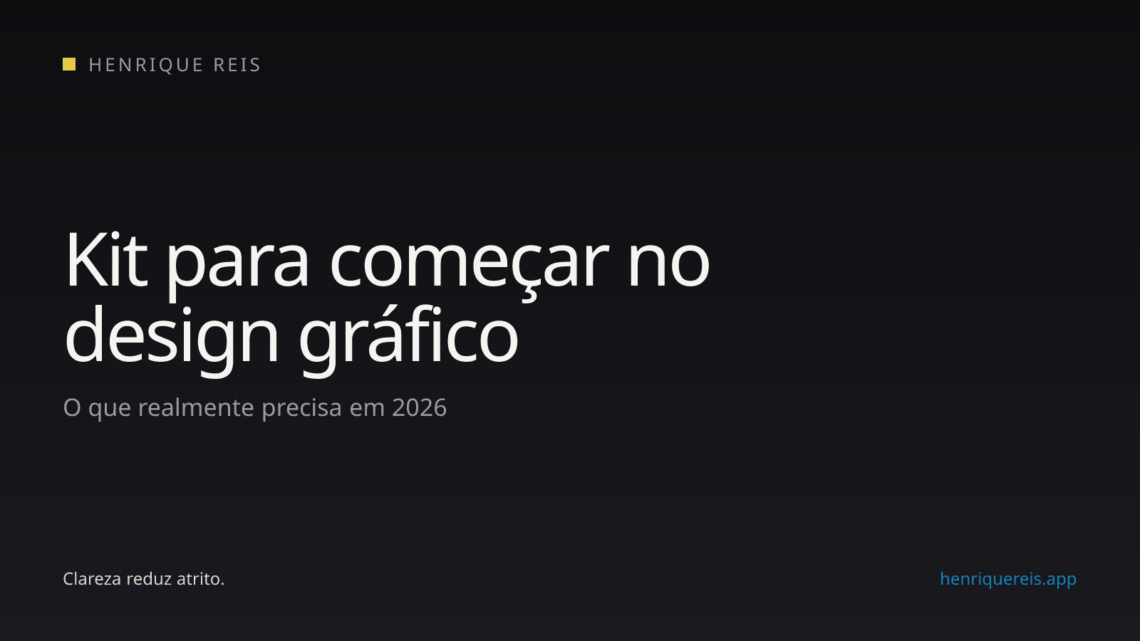 Capa editorial do guia de equipamentos para começar no design gráfico em casa