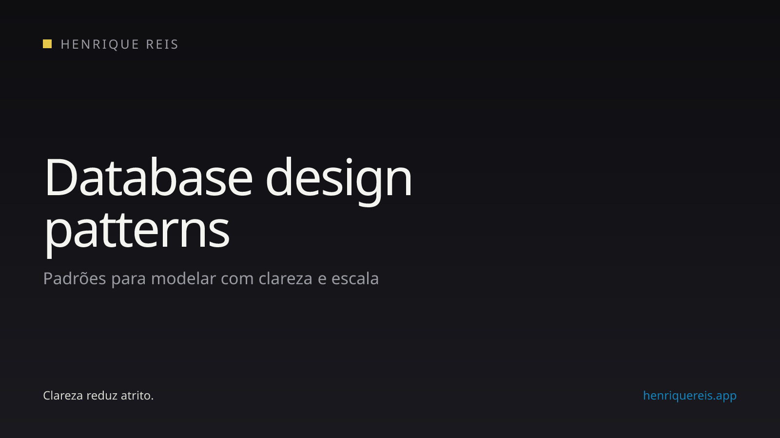 Diagrama de tabelas relacionadas representando padrões de modelagem de banco de dados