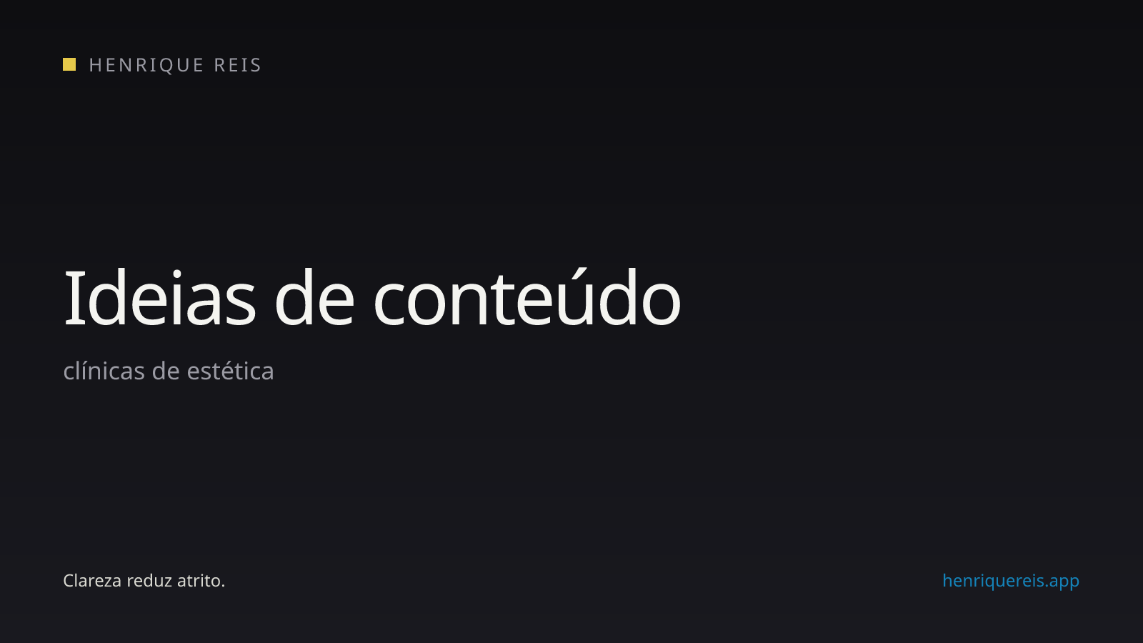 Capa editorial escura para o artigo com ideias de conteúdo para clínicas de estética