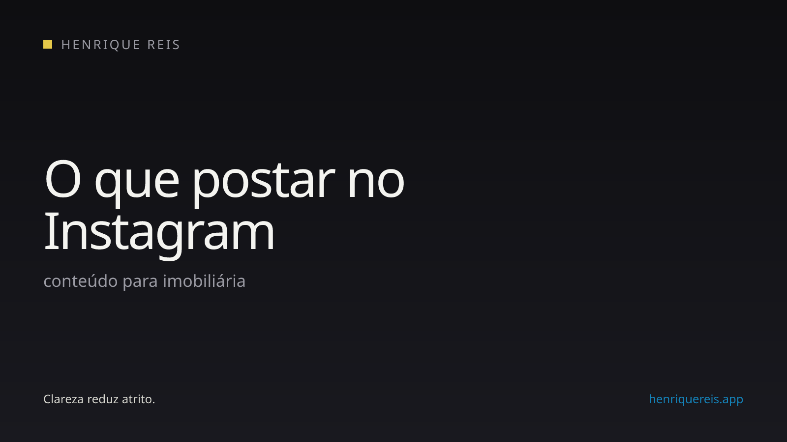 Capa editorial escura para o artigo sobre o que postar no Instagram de uma imobiliária