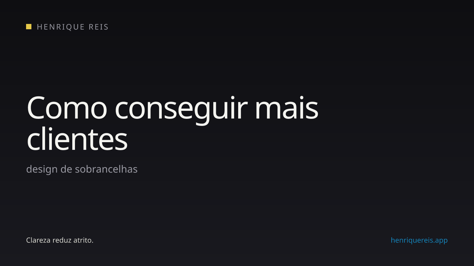 Capa editorial escura para o artigo sobre conseguir mais clientes para design de sobrancelhas