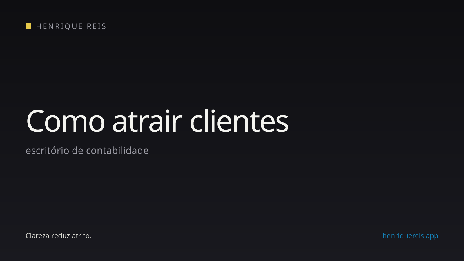 Capa editorial escura para o artigo sobre atrair clientes para escritório de contabilidade