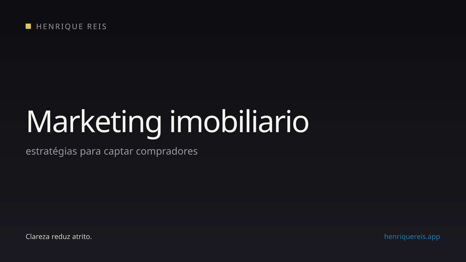 Capa editorial escura para o artigo sobre estratégias de marketing imobiliário
