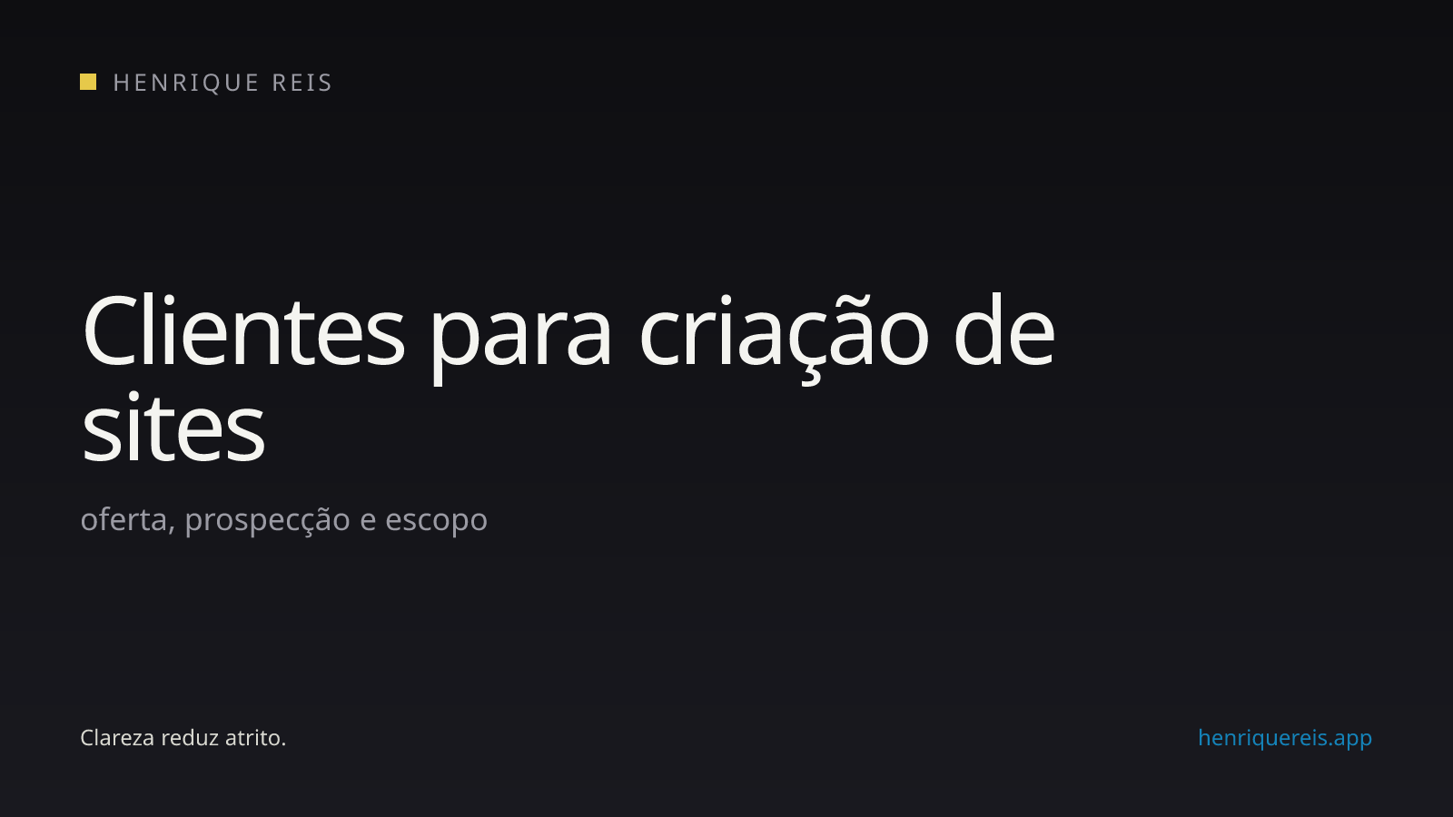 Fluxo de aquisição de clientes para criação de sites