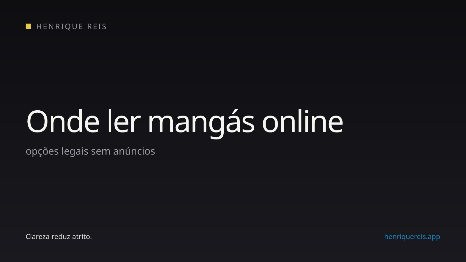 Cartão editorial do guia sobre plataformas legais para ler mangás online