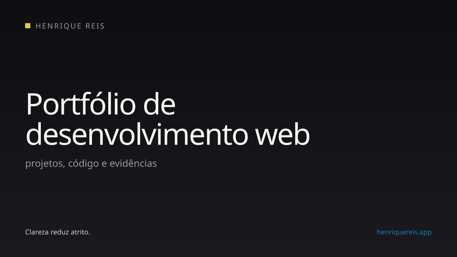 Mapa de projetos possíveis para um portfólio de desenvolvimento web