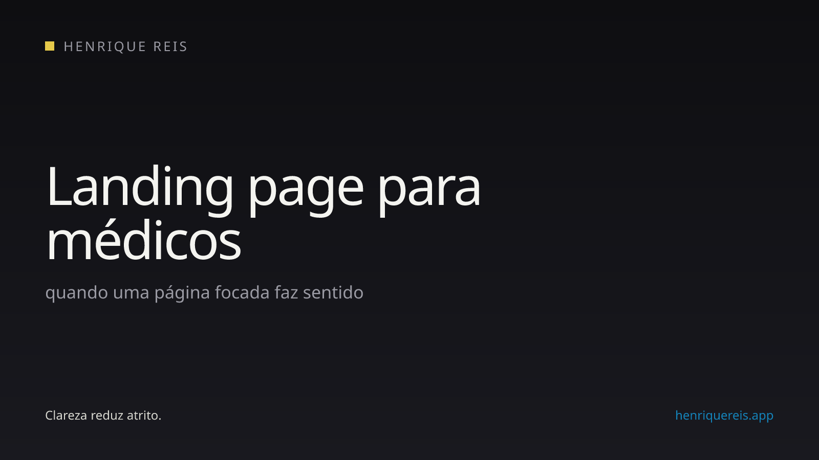 Capa editorial sobre landing pages para médicos