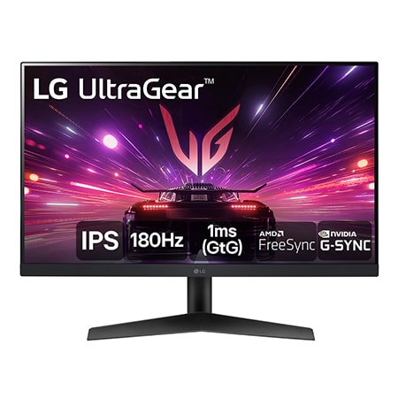 LG UltraGear 24GS60F-B visto em fotografia de catálogo