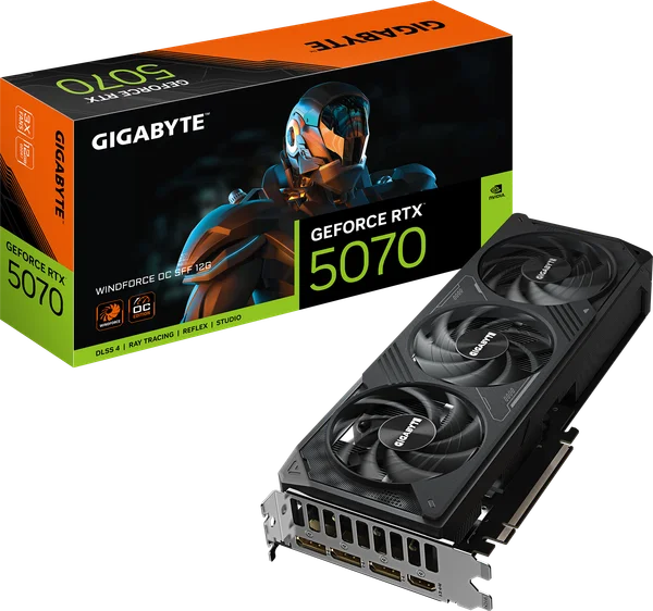 Gigabyte GeForce RTX 5070 Windforce OC SFF 12 GB — imagem do produto fornecida pelo fabricante