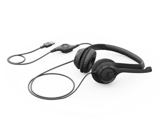 Logitech H390 USB-A preto — imagem do produto fornecida pelo fabricante