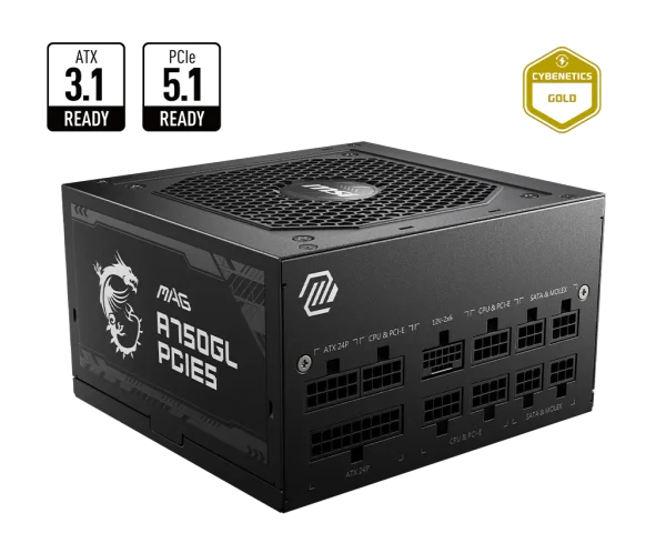 MSI MAG A750GL PCIE5 750 W — imagem do produto fornecida pelo fabricante