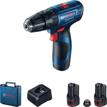 Furadeira e parafusadeira Bosch GSB 120-LI com maleta, baterias e carregador