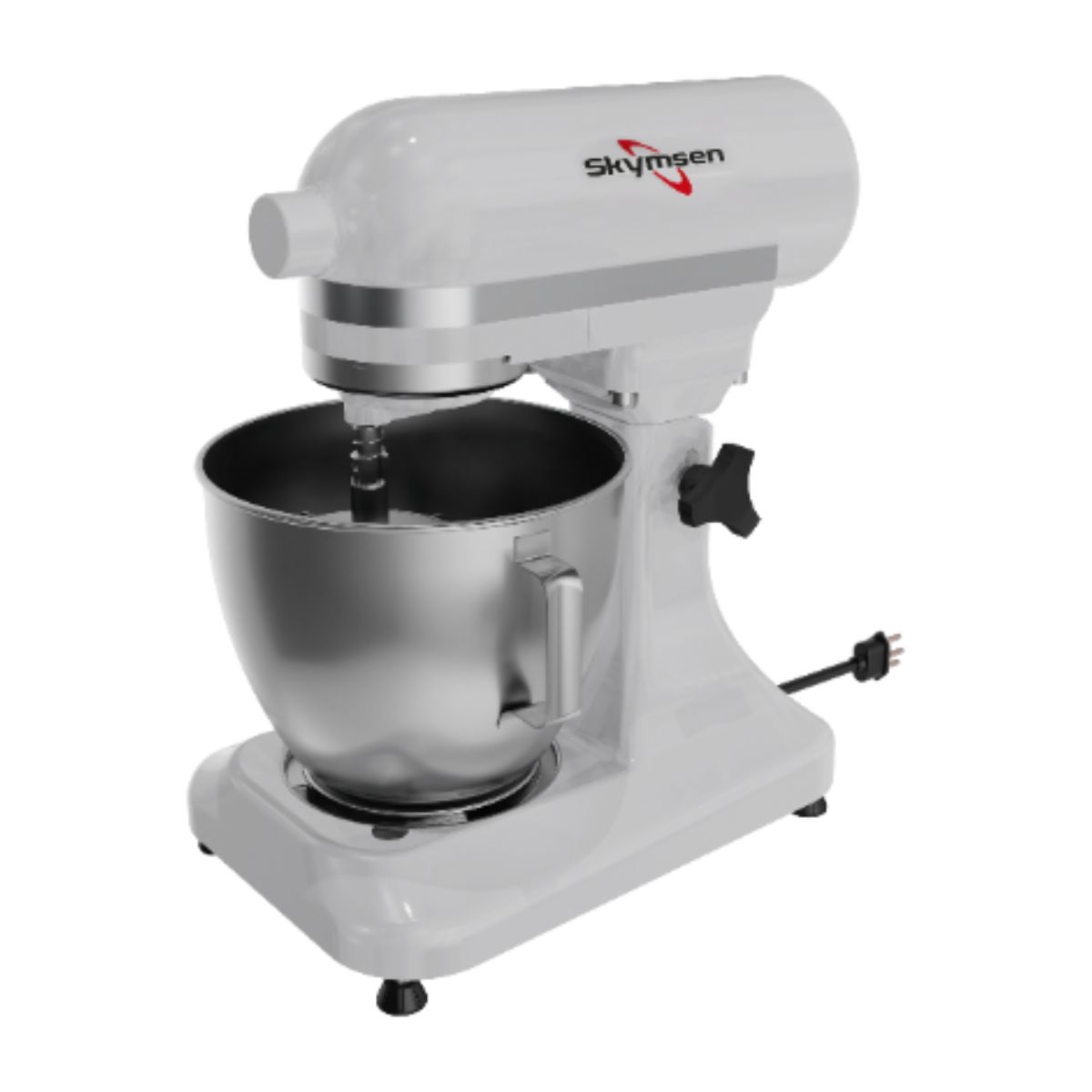 Batedeira planetária profissional Skymsen BPS-05-N branca com bojo inox
