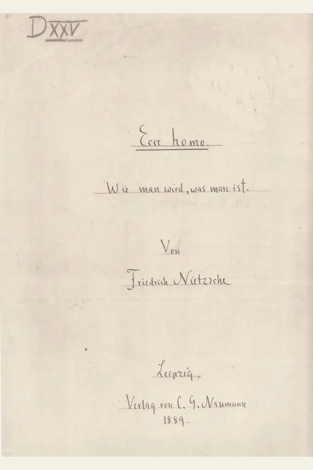 Folha de rosto do manuscrito de Ecce Homo